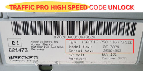 Becker traffic pro codice - becker,